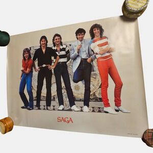 SAGA Worlds Apart 32x23.5 Display Vintage 1982‎ CBS Inc. Prog Rock Promo Poster